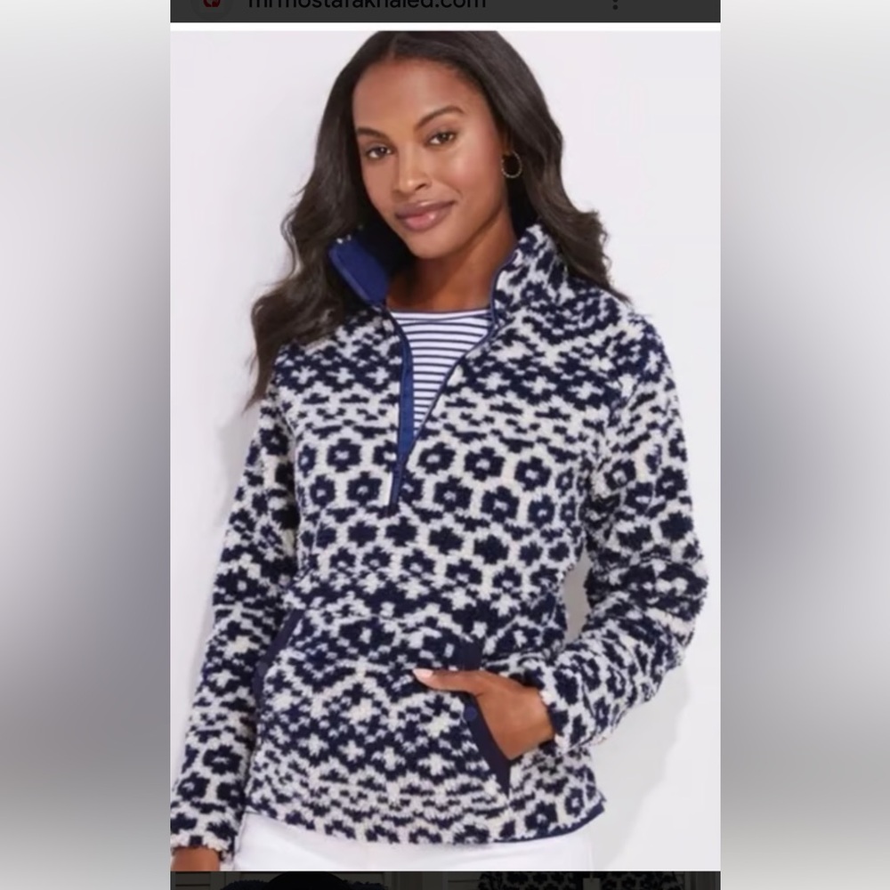 NWT Vineyard Vines Sherpa fair isle popover.